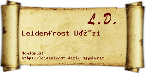 Leidenfrost Dézi névjegykártya
